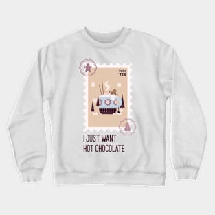 Hot Chocolate Winter Time Holidays Stamp Collector Stamps Crewneck Sweatshirt